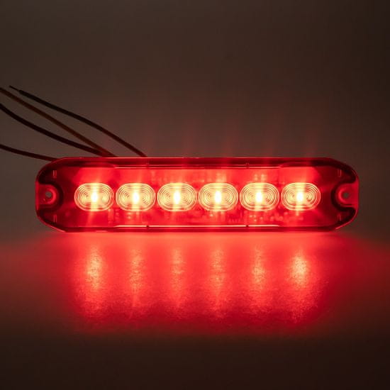CARCLEVER PROFI SLIM výstražné LED světlo vnější, červené, 12-24V, ECE R10 (CH-076red)