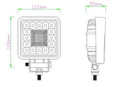 Stualarm LED světlo hranaté, 41x3W, ECE R10 (wl-818)