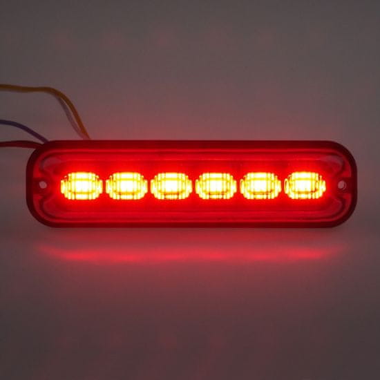 Stualarm PREDATOR 6x4W LED, 12-24V, červený, ECE R10 (br006R)