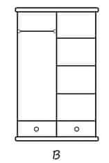 Šatní skříň MWD1 masiv borovice