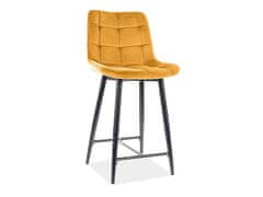 Signal Barová židle CHIC H-2 velvet hořčicová/černé