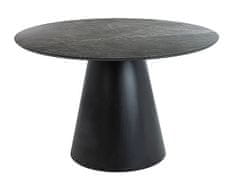Signal Kulatý jídelní stůl ANGEL 120 šedý efekt mramoru/černý mat