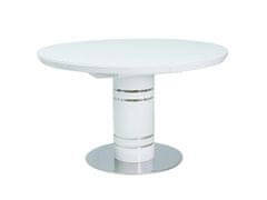 Signal Rozkládací kulatý jídelní stůl STRATOS 120(160)x120x76 bílý lak