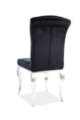 Signal Jídelní židle PRINCE velvet černá/chrom