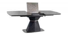 Signal Rozkládací jídelní stůl CORTEZ Ceramic 160(210)X90 šedý efekt mramor/antracit mat