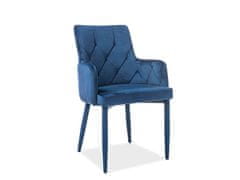 Signal Jídelní židle/křeslo RICARDO velvet modrá