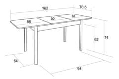 BRADOP Rozkládací jídelní stůl TEODOR 112(162)x70x75