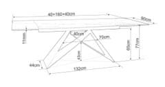 Signal Rozkládací jídelní stůl Westin CERAMIC 160-240x90 HNĚDÝ EFEKT DŘEVA/černá mat
