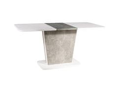 Signal Rozkládací jídelní stůl CALIPSO 110(145)x68x76 bílý mat/šedý efekt betonu