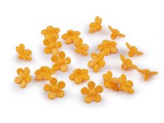 Plastové knoflíky / korálky květ Ø15 mm - žlutá žloutková (5 g)