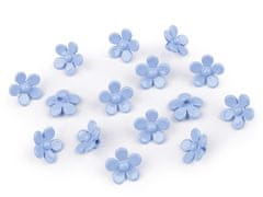 Plastové knoflíky / korálky květ Ø15 mm - modrá světlá (5 g)