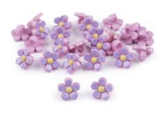 Plastové knoflíky / korálky květ Ø11 mm - fialová lila (20 ks)
