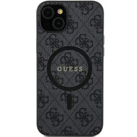 Guess hard silikonový obal Samsung Galaxy S24 5G black 4G Collection Leather Metal Logo MagSafe