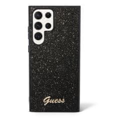 Guess  PC/TPU Glitter Flakes Metal Logo Zadní Kryt pro Samsung Galaxy S24 Ultra Black