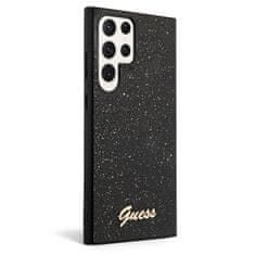 Guess  PC/TPU Glitter Flakes Metal Logo Zadní Kryt pro Samsung Galaxy S24 Ultra Black