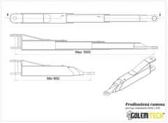 Golemtech Třídílná prodloužená ramena ke dvousloupovému zvedáku Golemtech - 2ks