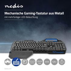 Nedis Kabelová herní klávesnice | USB | Mechanické klíče | RGB | německy | DE Layout | Napájení USB | Délka napájecího kabelu: 1,70 m | Hraní 