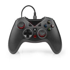 Nedis Gamepad | USB Type-A | Napájení USB | PC | Počet tlačítek: 12 | Délka kabelu: 1,60 m | Černá 