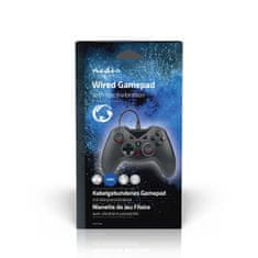 Nedis Gamepad | USB Type-A | Napájení USB | PC | Počet tlačítek: 12 | Délka kabelu: 1,60 m | Černá 