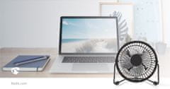 Nedis Stolní ventilátor | Napájení USB | Průměr: 100 mm | 3 W | 1-rychlostní | Černá 