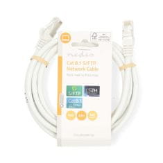 Nedis Síťový kabel Cat 8.1 | S/FTP | RJ45 samec | RJ45 samec | 2,00 m | Kulatý | LSZH | Bílá | Označení 