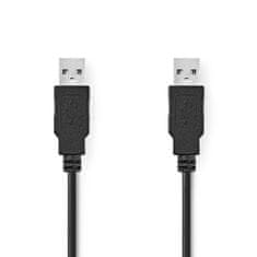 Nedis USB kabel | USB 2.0 | USB-A samec | USB-A samec | 480 Mbps | Niklovaný | 2,00 m | Kulatý | PVC | Černá | Označení 