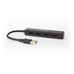 Nedis USB Hub | USB-A samec | USB-A samice | 4 port(y) | USB 3.2 Gen 1 | Napájení USB | 4x USB 