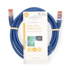 Nedis Síťový kabel CAT6 | RJ45 samec | RJ45 samec | S/FTP | 2,00 m | Kulatý | LSZH | Modrá | Označení 