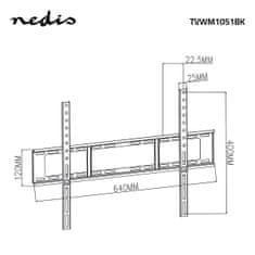 Nedis Pevný držák TV na stěnu | 37-70" | Maximální podporovaná hmotnost obrazovky: 35 kg | Minimální vzdálenost od stěny: 23 mm | Ocel | Černá 