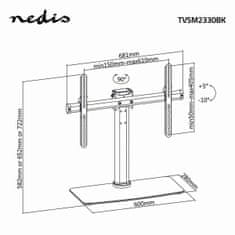 Nedis Fuld Motion TV stojan | 32-65 " | Maximální hmotnost: 45 kg | Vipbar | Kan drejes | Justerbare forudfastsatte højder | Glas / Stål | Seřadit 