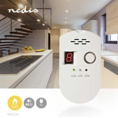 Nedis plynový alarm | Napájecí adaptér | Životnost snímače: 10 let | Shoda s EN: EN 50194-1:2009 / EN 60950-1:2006+A11:2009+A1:2010+A12:2011+A2:2013 | 85 dB | Bílý 