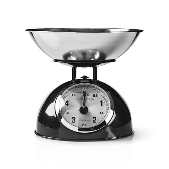 Nedis Kuchyňská váha | Analogový | Nerezová ocel | Vyjímatelná miska | Černá