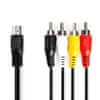 Nedis Kabel DIN | DIN 5-pin Hane | 4x RCA Hane | Nickelplaterad | 1,00 m | Kulatý | PVC | Svart | Označení 