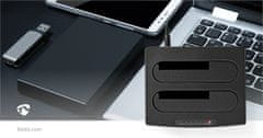 Nedis Dokovací stanice pro pevný disk | USB 3.2 Gen1 | USB Type-A | 2 disky | 2,5 / 3,5" | USB 3.2 Gen1 | Dokovací stanice | Stolní počítač 