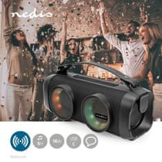 Nedis Bluetooth Party Boombox | 5 hodin | 2,0 | 24 W| Přehrávání médií: AUX / USB | Lze spárovat | Rukojeť na přenášení | Party světla | Odrůda 