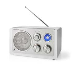 Nedis FM rádio | Design desky | FM | Napájecí adaptér | Analogový | 15 W | Bluetooth | Bílý 