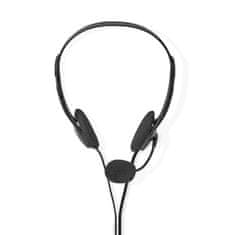 Nedis PC sluchátka | On-Ear | Stereo | 2x 3,5mm | Skládací mikrofon | Černá 