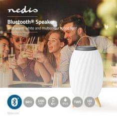 Nedis Bluetooth reproduktor s náladovým osvětlením | 6 hodin | Ambientní design | 60 W | Mono | RGB / teplá bílá | IPX5 | Synchronizovatelné | Šedá/Bílá 