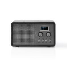 Nedis Rádio DAB+ | Design stolu | DAB+ / FM | 1,3" | Černobílá obrazovka | Napájení z baterie / USB | Digitální | 4,5 W | Bluetooth | Budík | Časovač spánku | Černá 