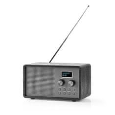 Nedis Rádio DAB+ | Design stolu | DAB+ / FM | 1,3" | Černobílá obrazovka | Napájení z baterie / USB | Digitální | 4,5 W | Bluetooth | Budík | Časovač spánku | Černá 