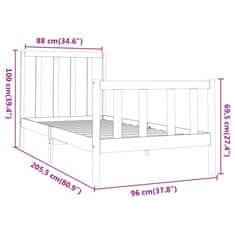 Vidaxl Postel bez matrace bílá 90 x 200 cm masivní borovice