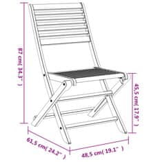 Vidaxl Skládací zahradní židle 2 ks 48,5 x 61,5 x 87 cm masivní akácie