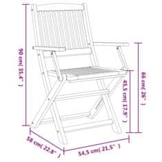 Vidaxl Skládací zahradní židle 2 ks 58 x 54,5 x 90 cm masivní akácie
