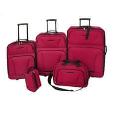 Vidaxl Pětidílný set cestovních kufrů červený