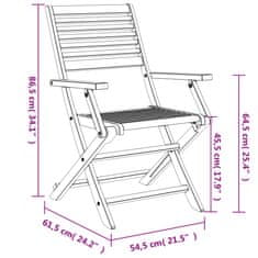 Vidaxl Skládací zahradní židle 6 ks 54,5x61,5x86,5 cm masivní akácie