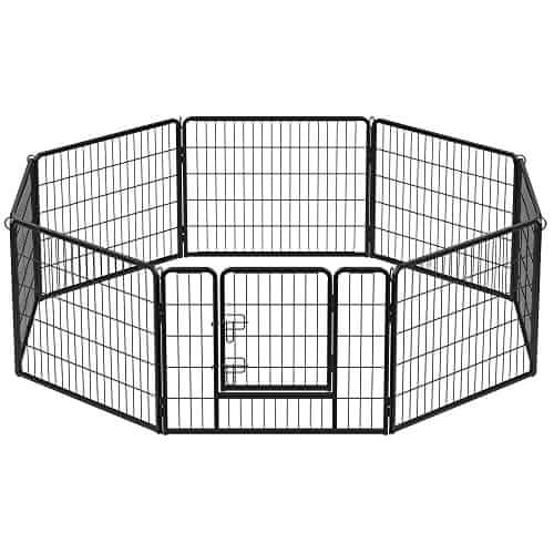 shumee panelová ohrádka pro domácí mazlíčky, Iron Dog Cage, Heavy Pet Fence, Puppy Pen, Skládací a přenosná, 77 x 60 cm, Černá ppk86h