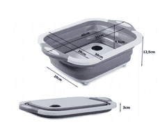 Verk Verk Skládací silikonová mísa s dřezem a prkénkem 2v1