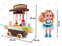 KIK Panenka cukrářka 32 cm s vozíkem a doplňky, KX6235