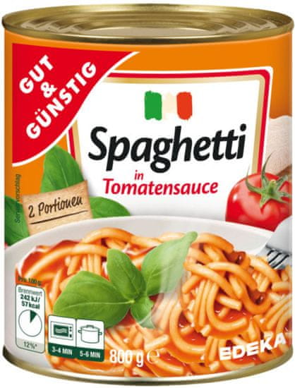 Gut & Gustig G&G Špagety s rajčatovou omáčkou 800g