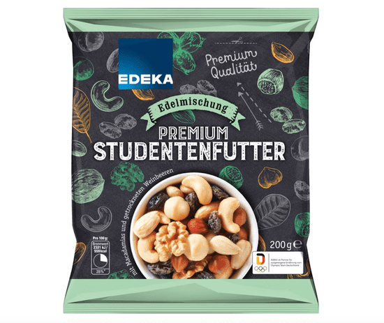 Edeka  Premium Studentská směs ořechů a rozinek 200g